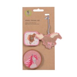Tasaccessoires Patches & hanger - Horse pink