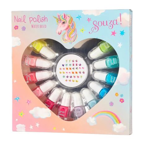 Nagellak cadeauset 12 kleuren + nagelstickers