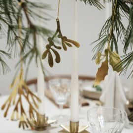 Kerst ornamenten Yule Greens - 3 Pack - Golden Metal