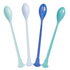 Set van 4 melamine lange lepels - blue/green